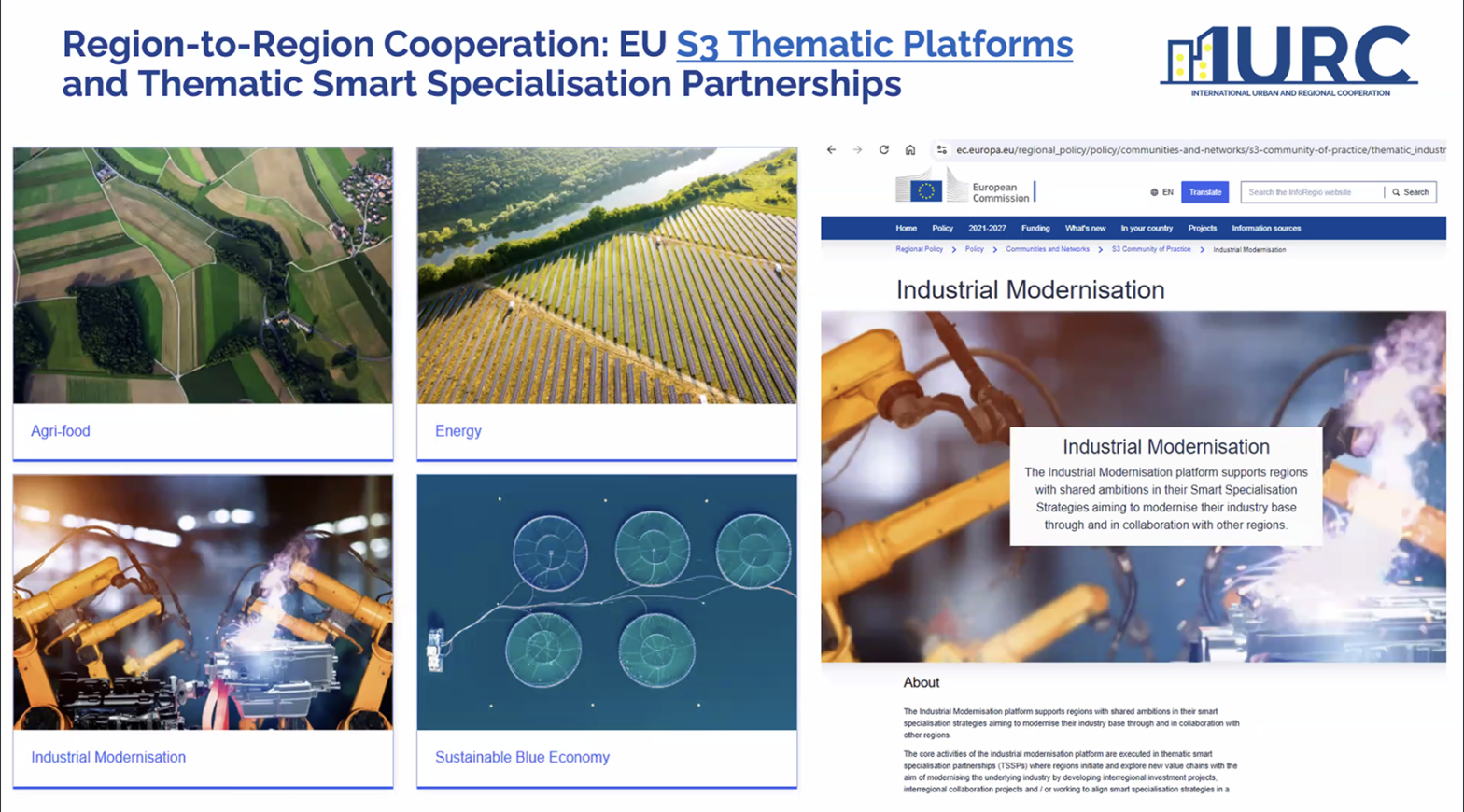 Region to region - Thematic Platform slide